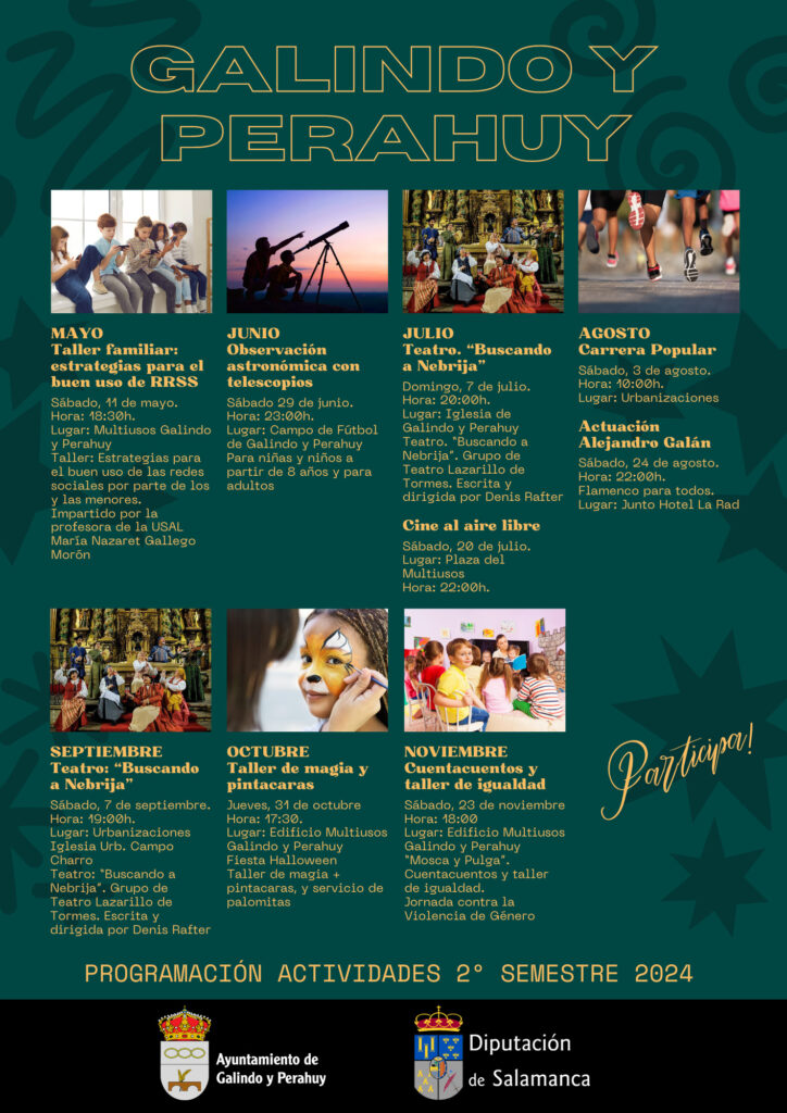 Programación de actividades para el segundo semestre del año en Galindo y Perahuy