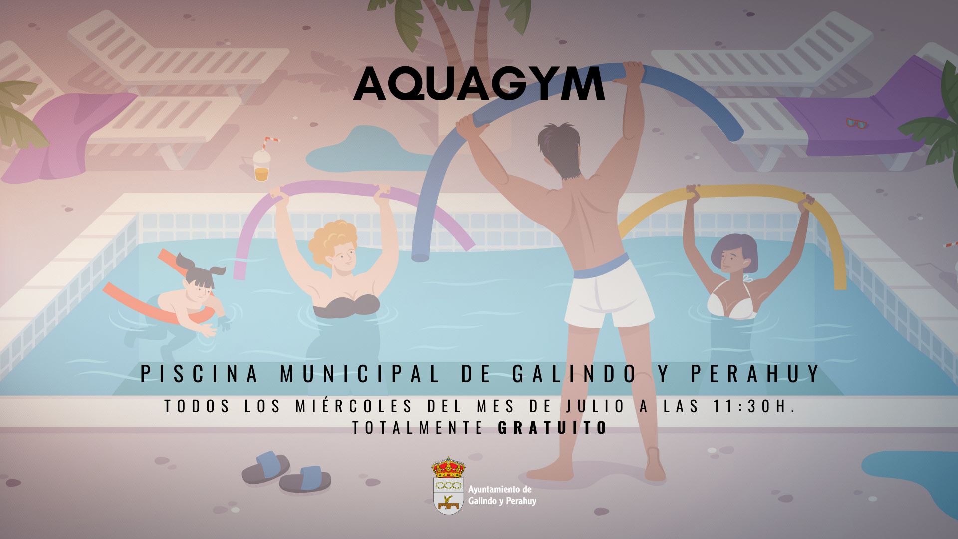 Aquagym gratuito en Galindo y Perahuy
