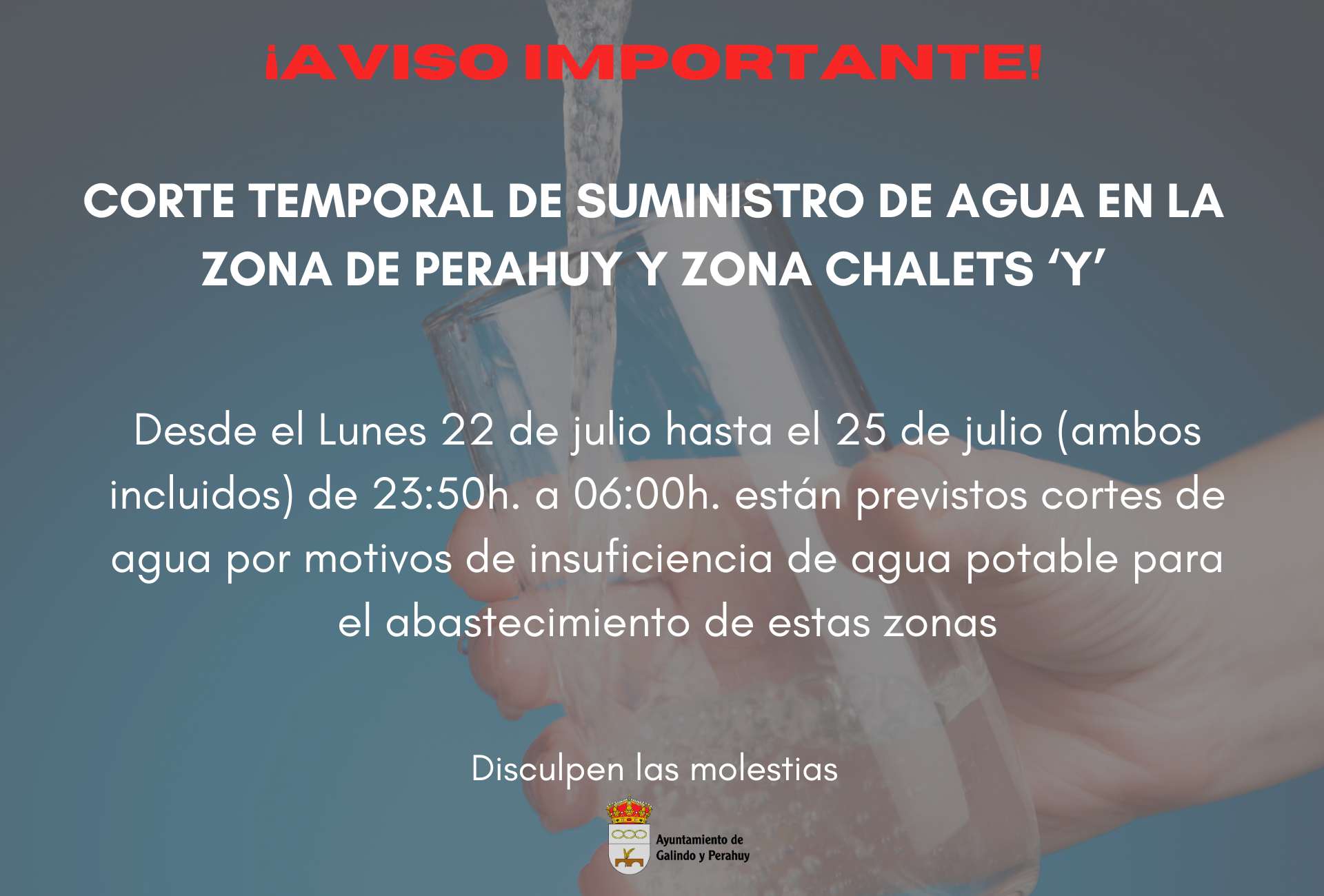Corte temporal de agua