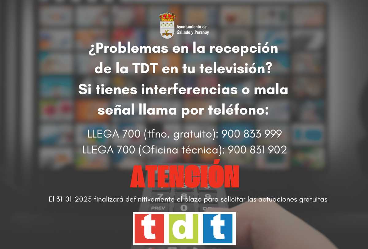 El 31 de enero concluye el plazo para solicitar actuaciones gratuitas ante problemas en la señal de TDT