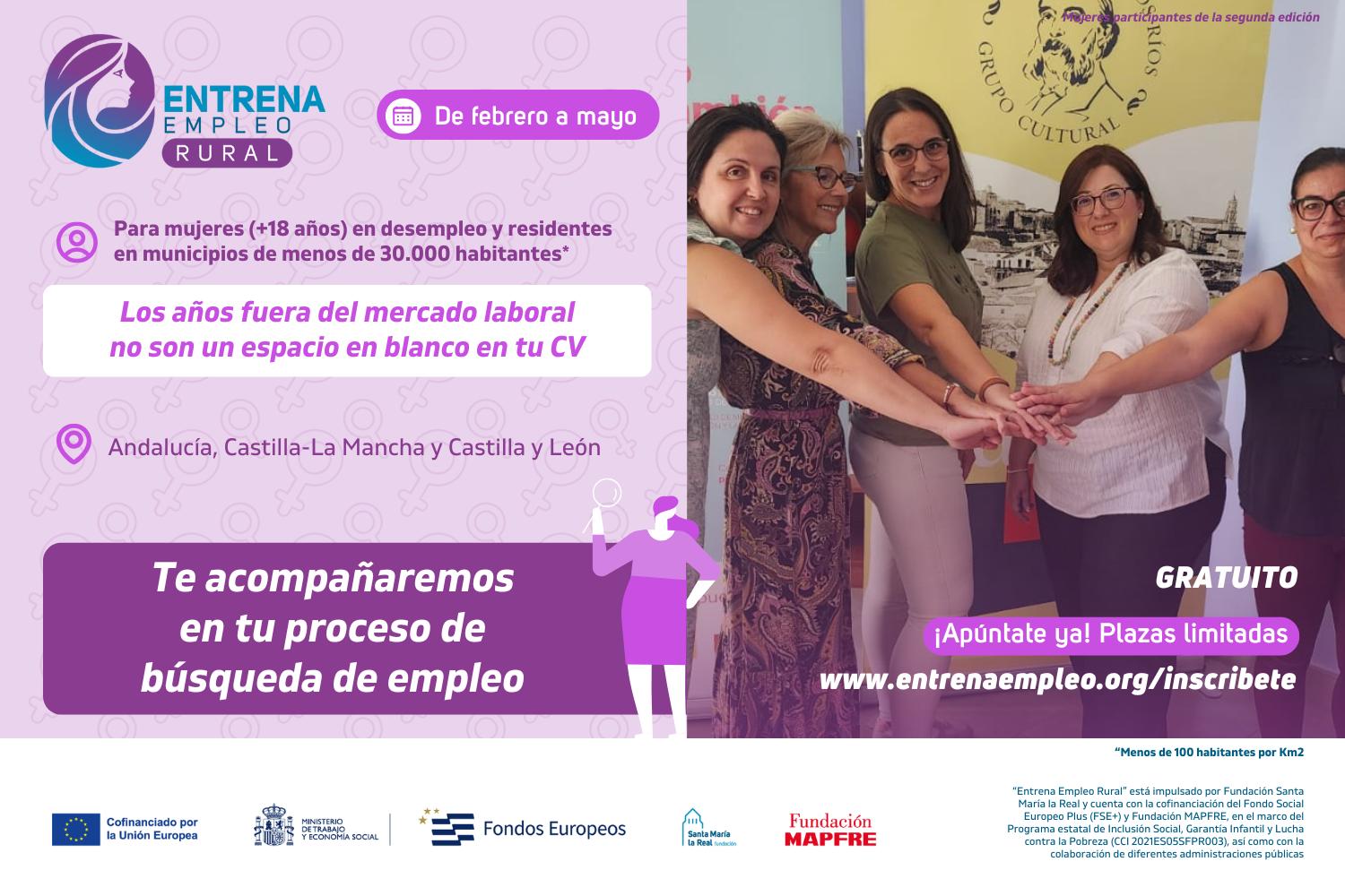 Participa en el Programa Entrena Empleo para ti, mujer