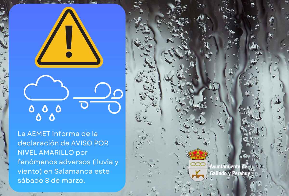 Aviso por nivel amarillo en Galindo y Perahuy debido a fuertes vientos y lluvia