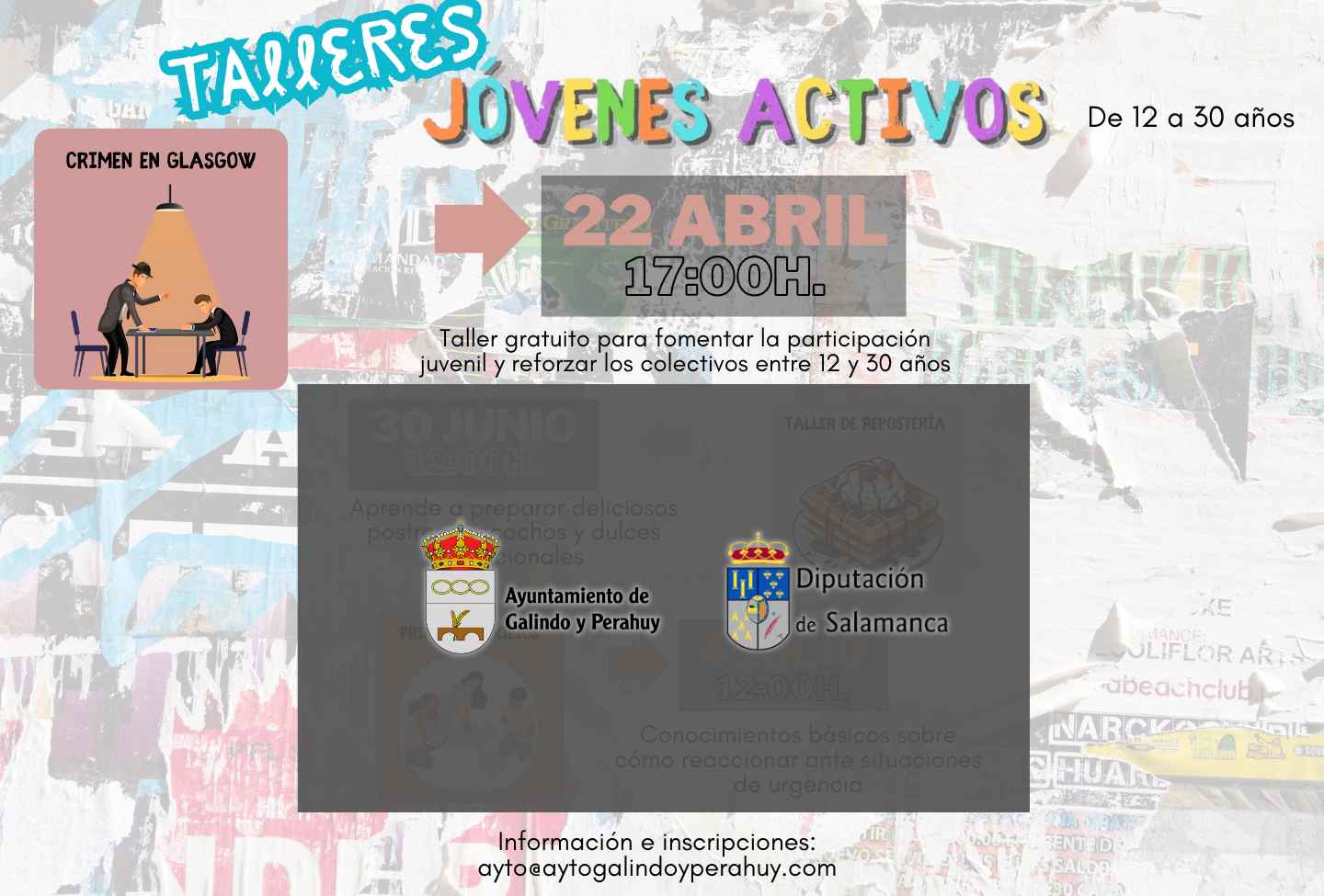 Apúntate al Cluedo-Taller "Crimen en Glasgow" en Galindo y Perahuy para el martes 22 de abril