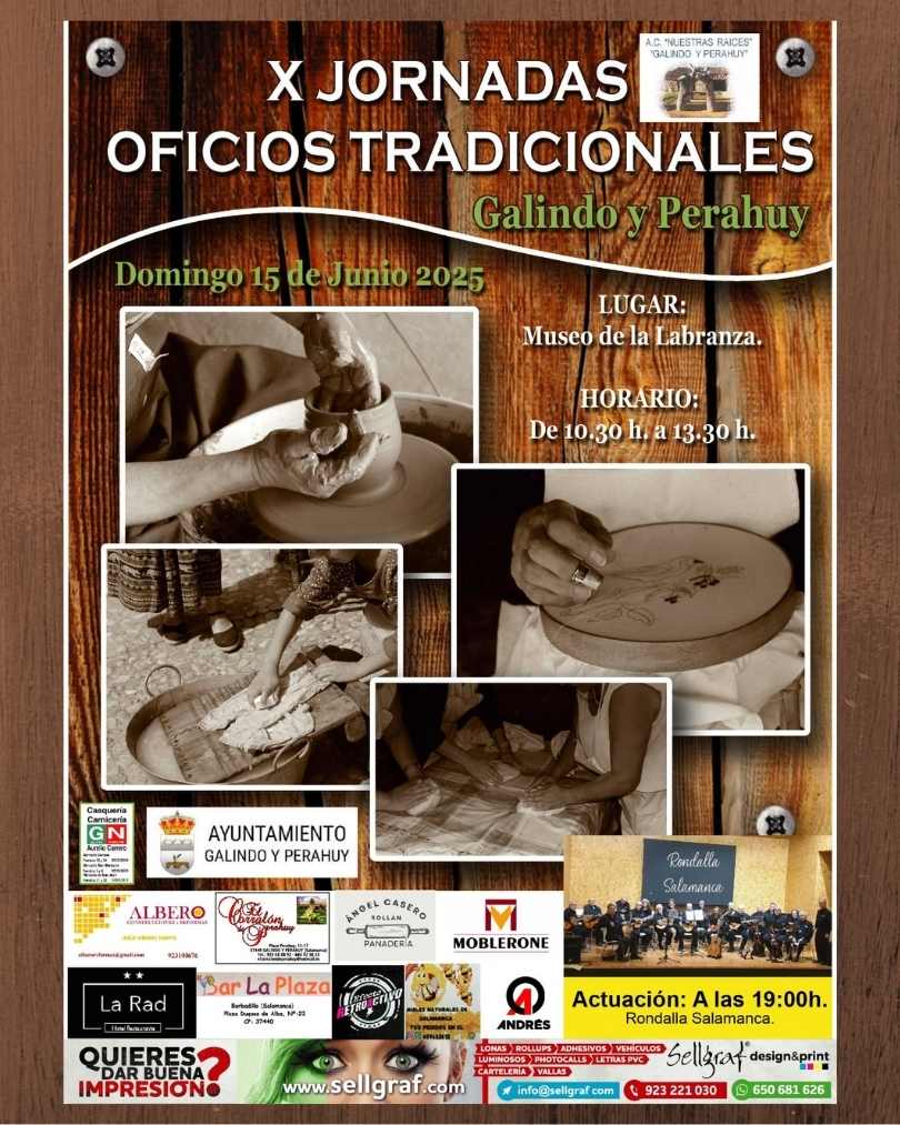 Galindo y Perahuy celebra las X Jornadas de Oficios Tradicionales el próximo 15 de junio