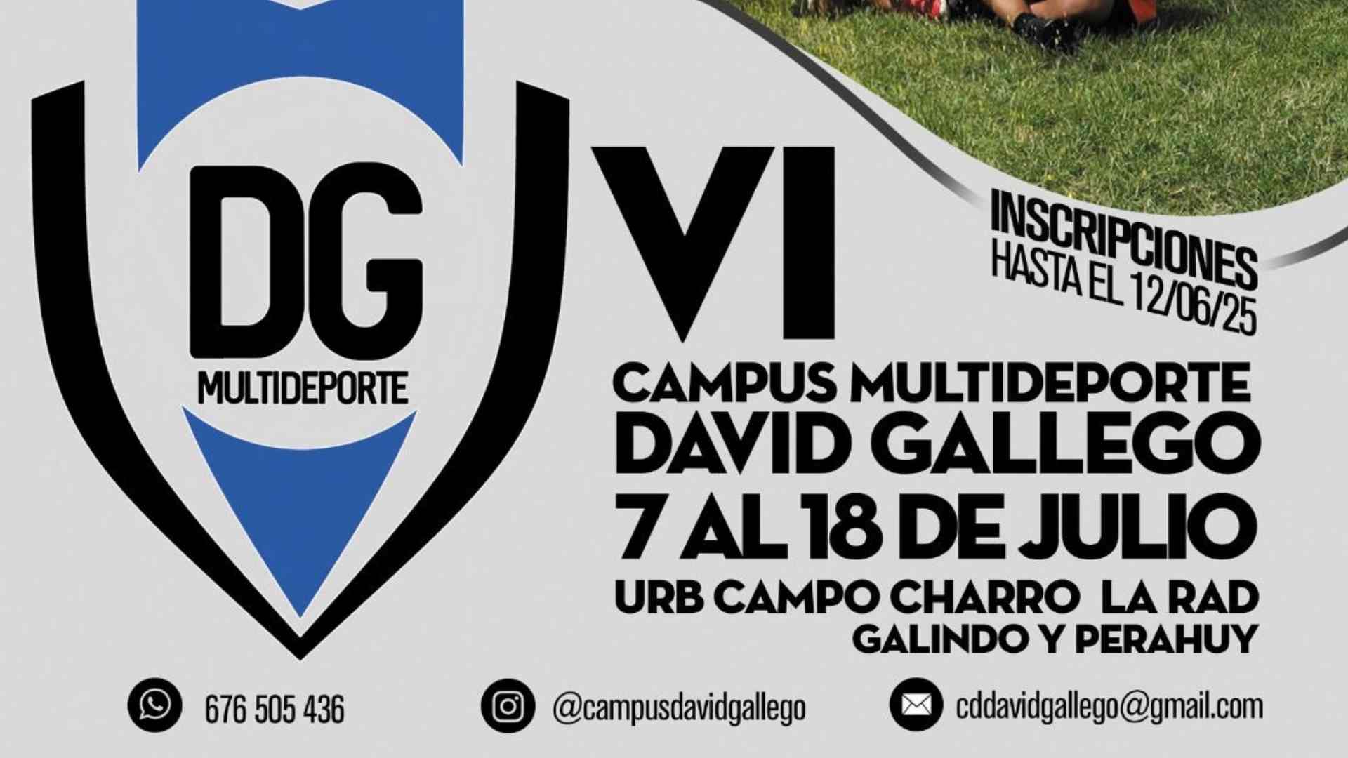 Galindo y Perahuy acogerá el VI Campus Multideporte David Gallego del 7 al 18 de julio