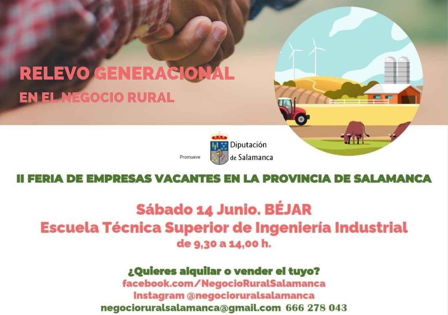 Galindo y Perahuy anima a sus emprendedores a participar en la II Feria de Empresas Vacantes en la provincia de Salamanca