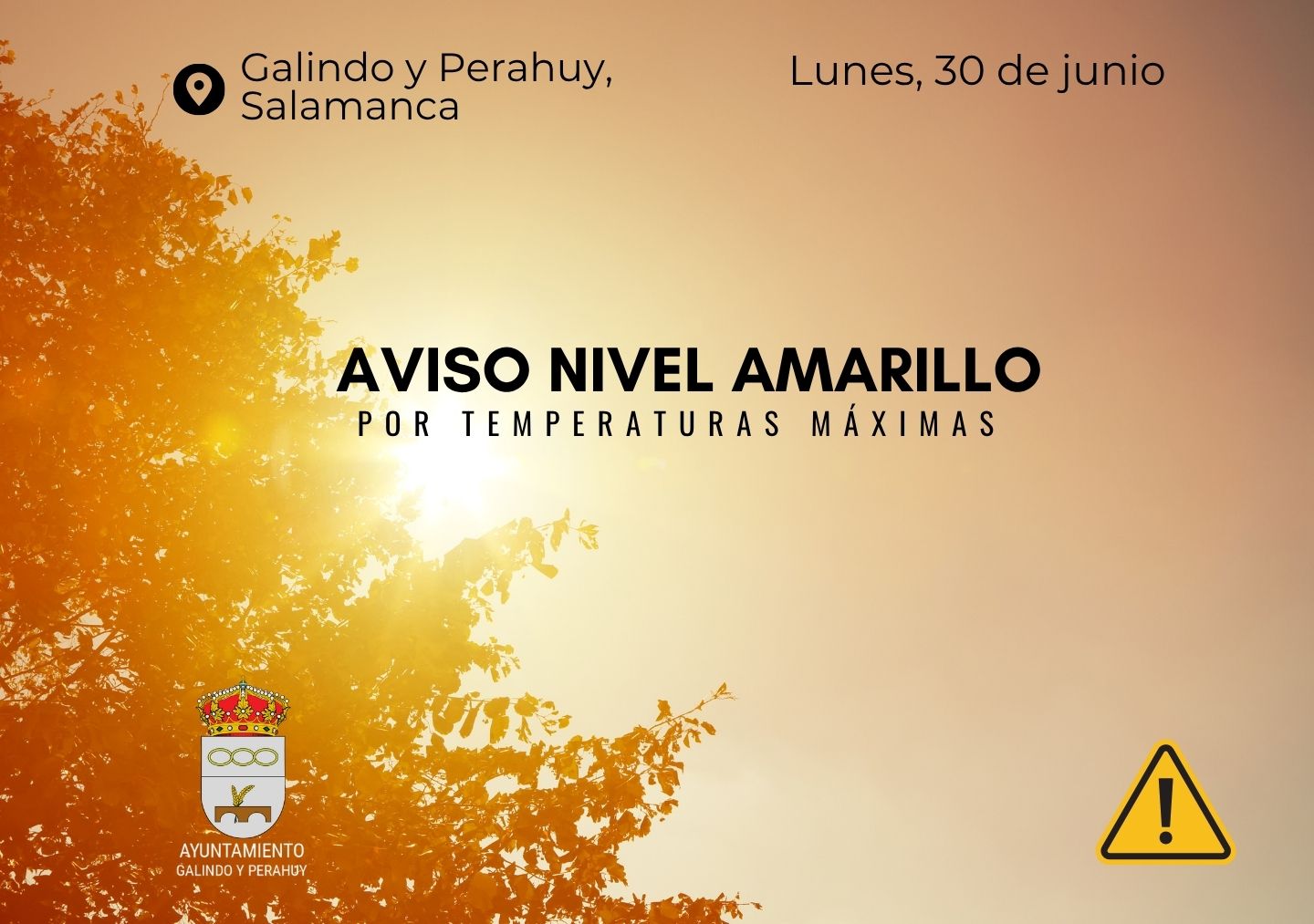 Aviso por altas temperaturas: Nivel amarillo activado en Galindo y Perahuy este lunes