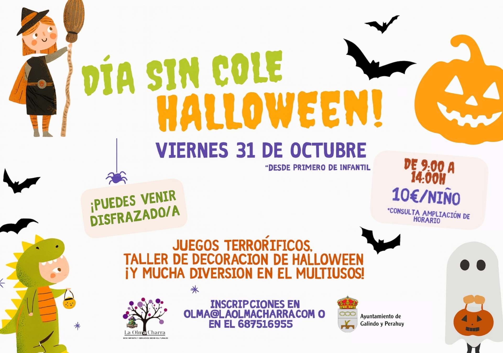 Actividad infantil “Día sin cole – Halloween” en Galindo y Perahuy