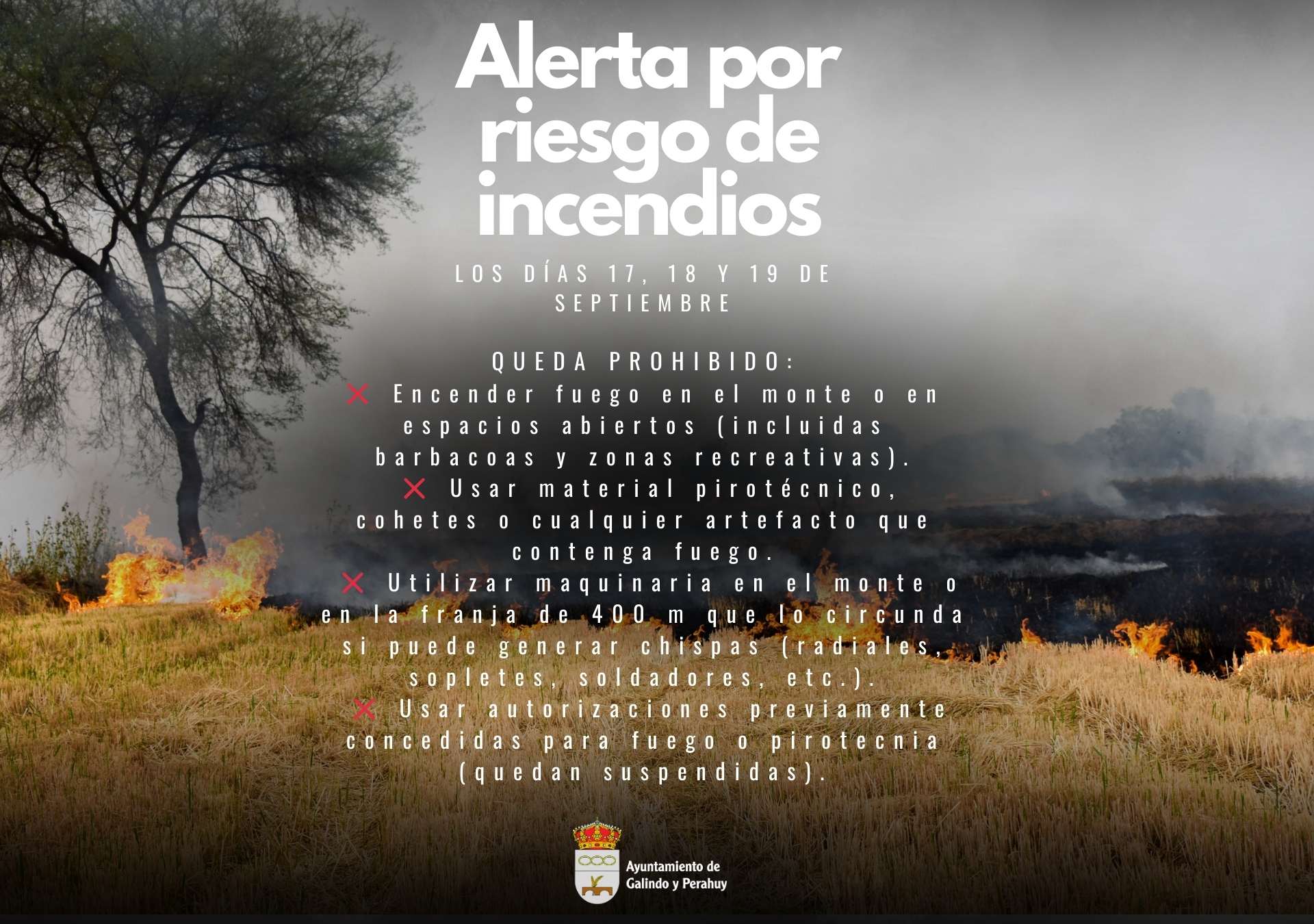 Situación de alerta por riesgo de incendios en Castilla y León – 17, 18 y 19 de septiembre