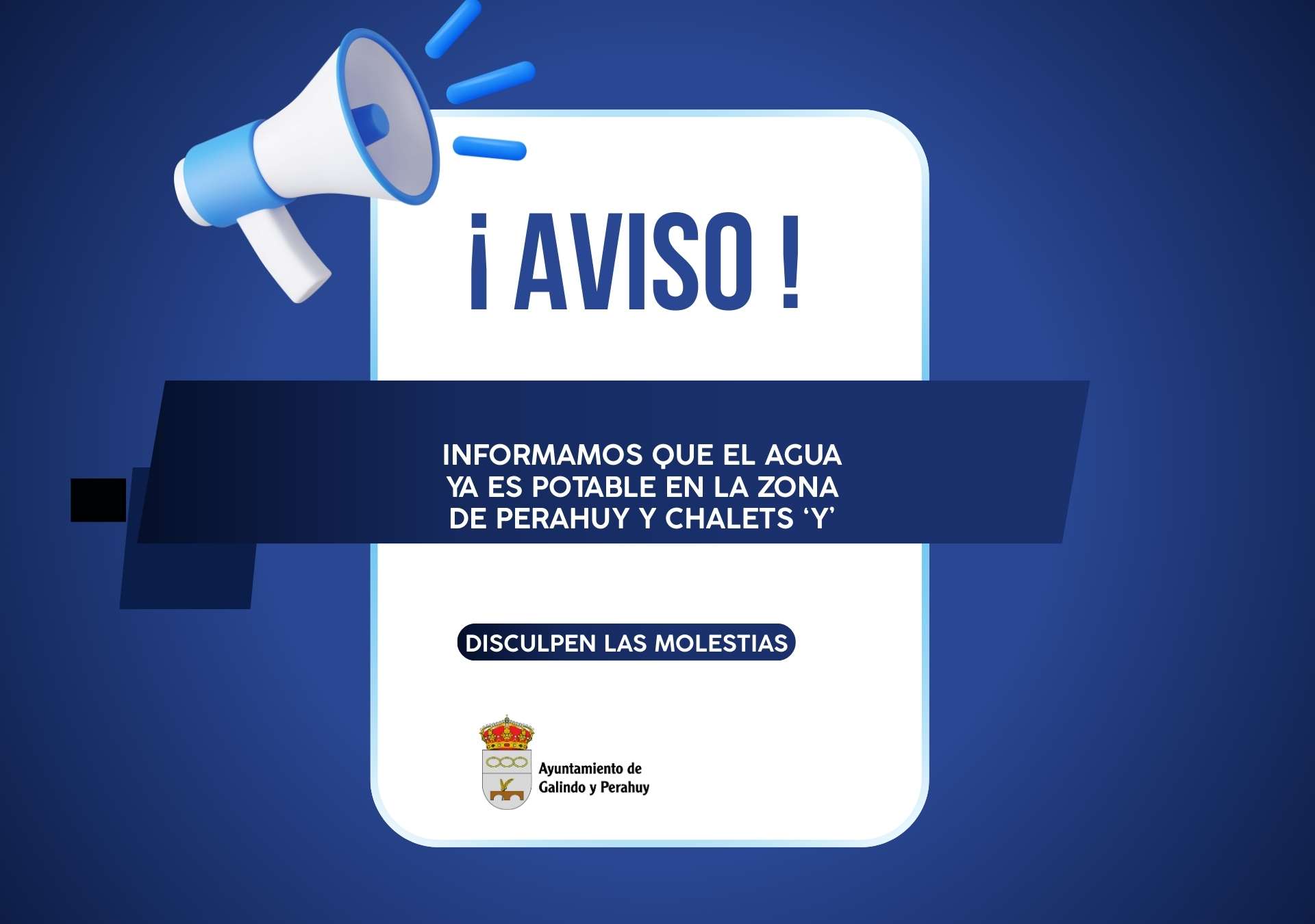 Restablecido el suministro de agua potable en Perahuy y en la zona de chalets “Y”