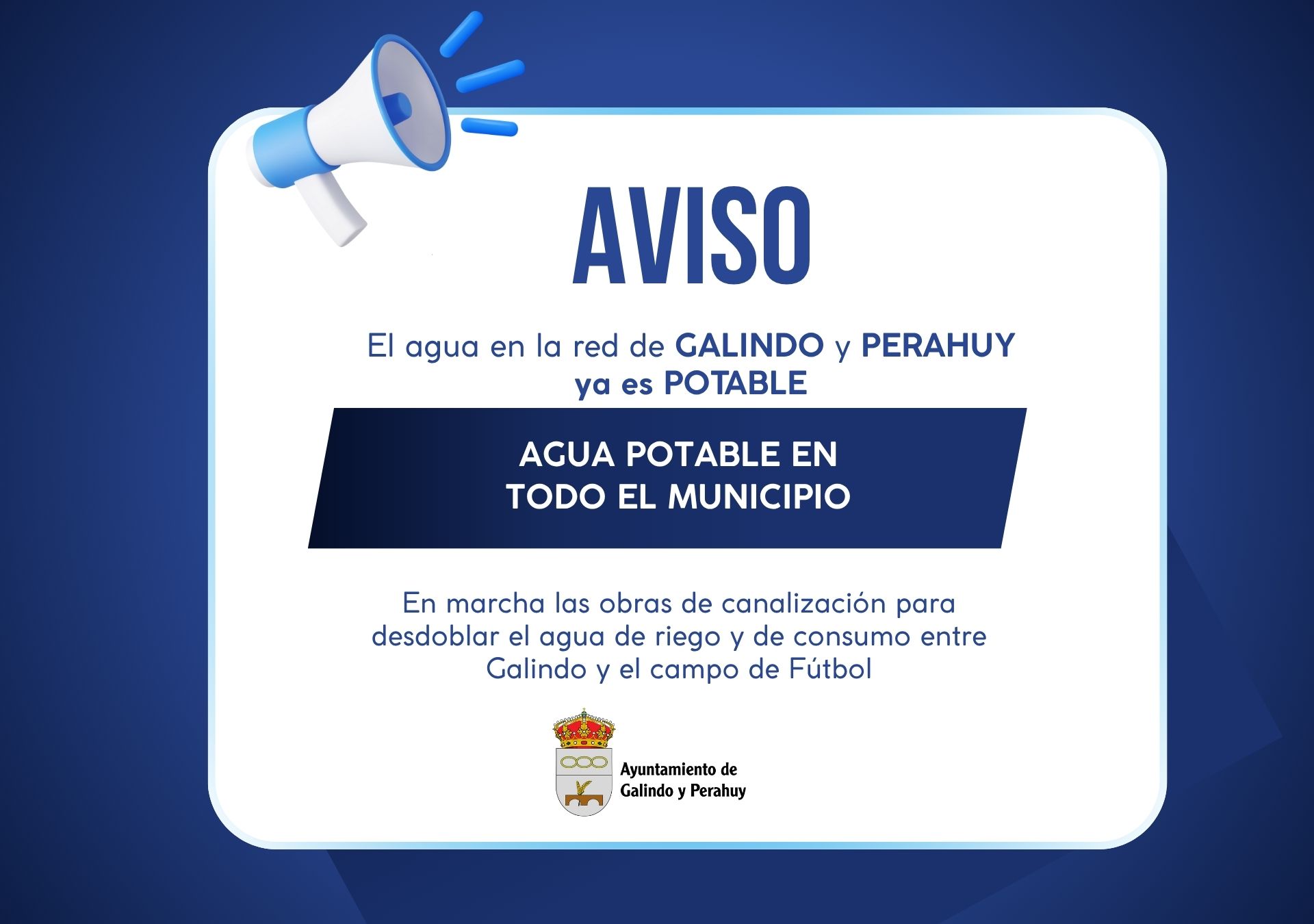 Restablecido el suministro de agua potable en todo el municipio