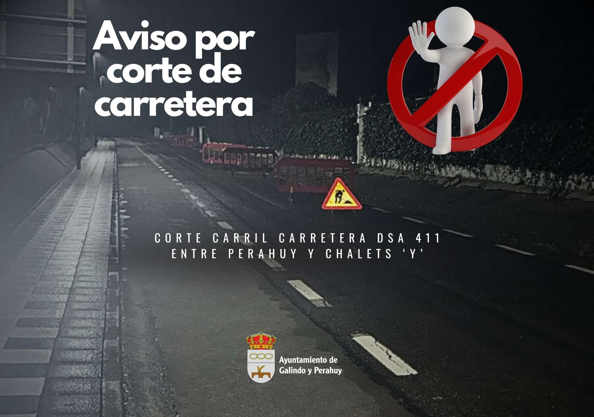 Corte temporal de un carril en la carretera DSA-411