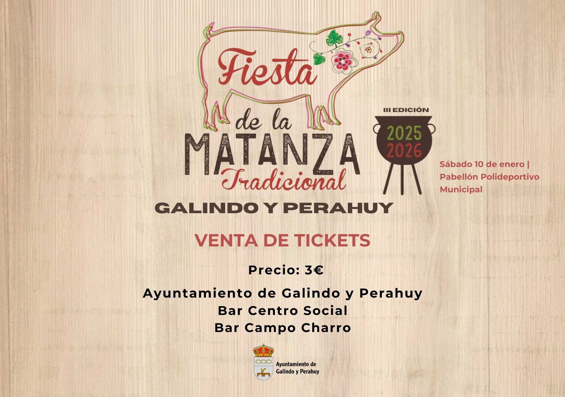 El Bar Campo Charro se suma a la venta de tickets para la Fiesta de la Matanza Tradicional