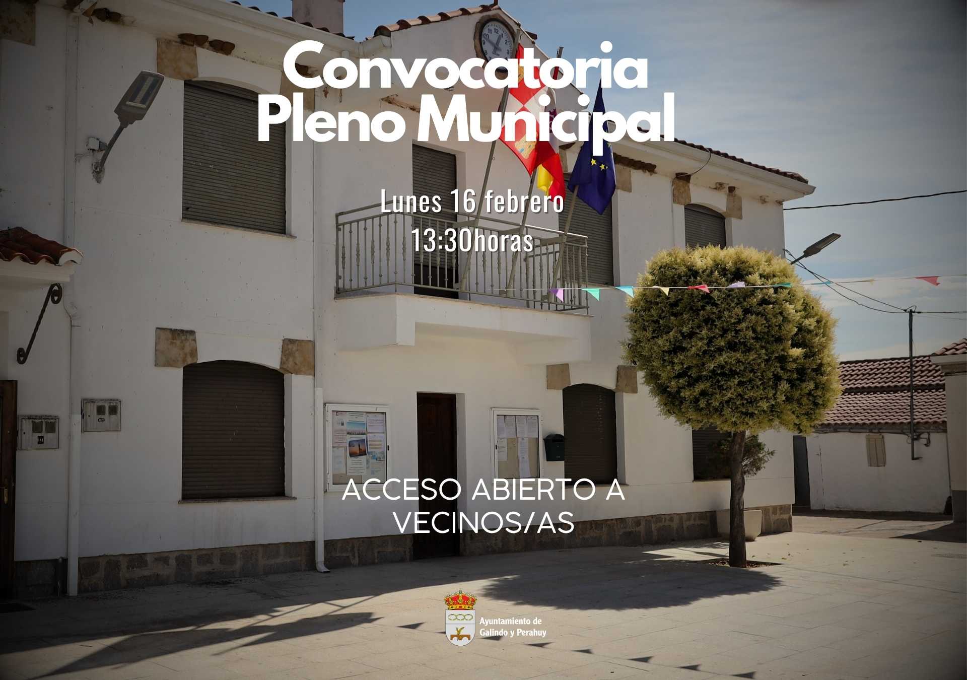 Convocatoria de Pleno Extraordinario (16 de febrero de 2026)