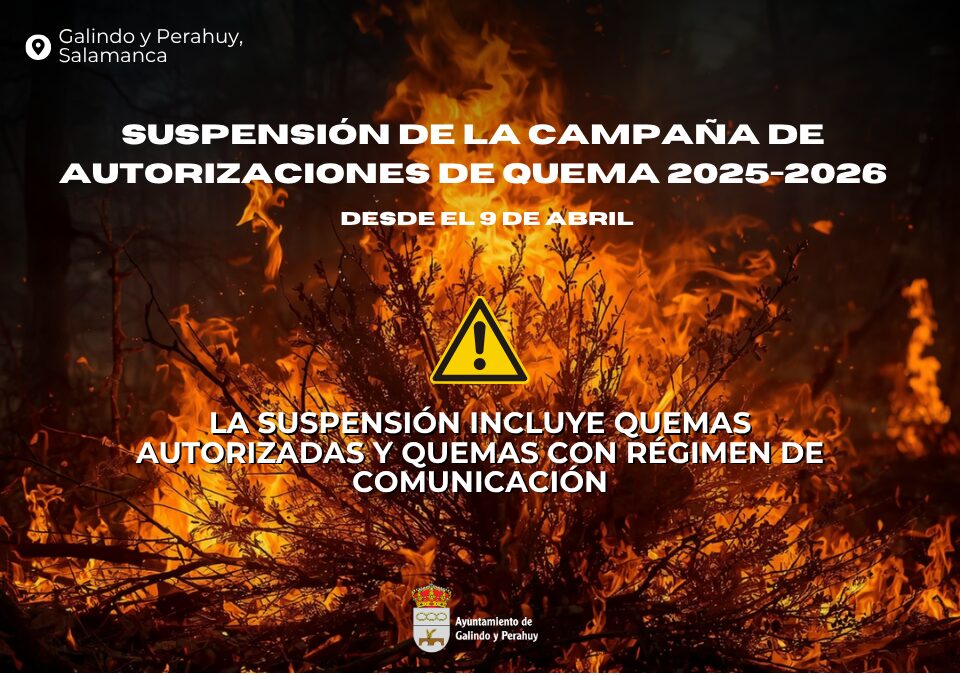 Aviso: Suspensión de Campaña de Autorización de Quemas