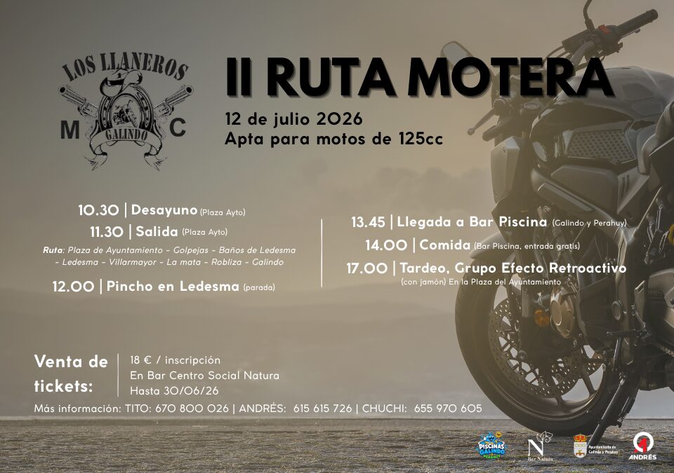 II Ruta Motera – Galindo y Perahuy (12 de julio de 2026)