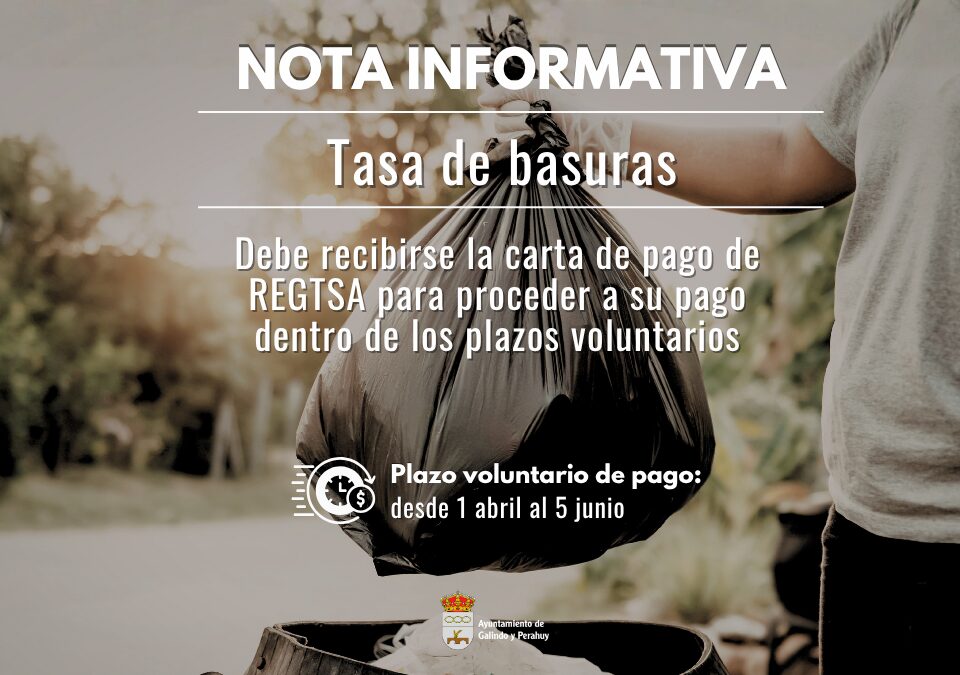Nota informativa sobre la Tasa de Basura