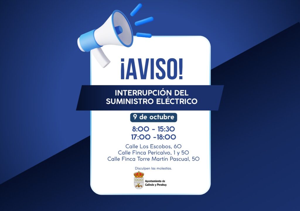 Aviso de interrupción del suministro eléctrico