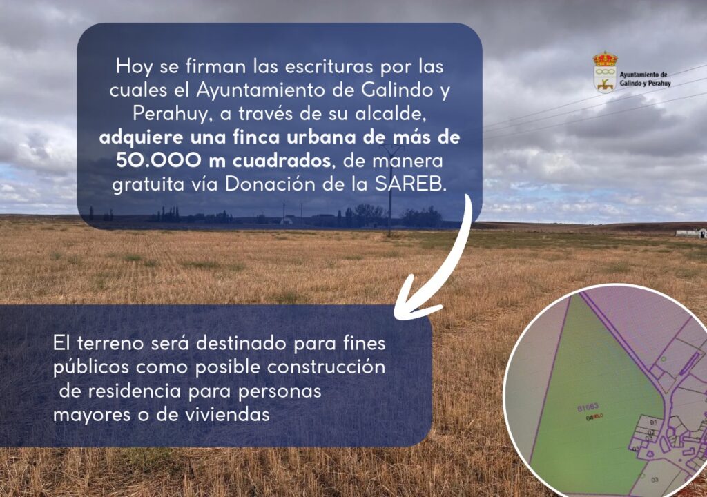 El Ayuntamiento de Galindo y Perahuy adquiere una finca urbana