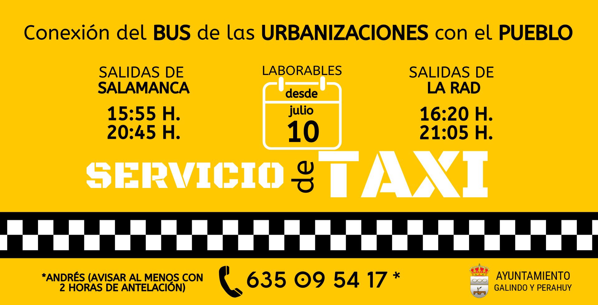 Conexión del bus de las urbanizaciones con el pueblo