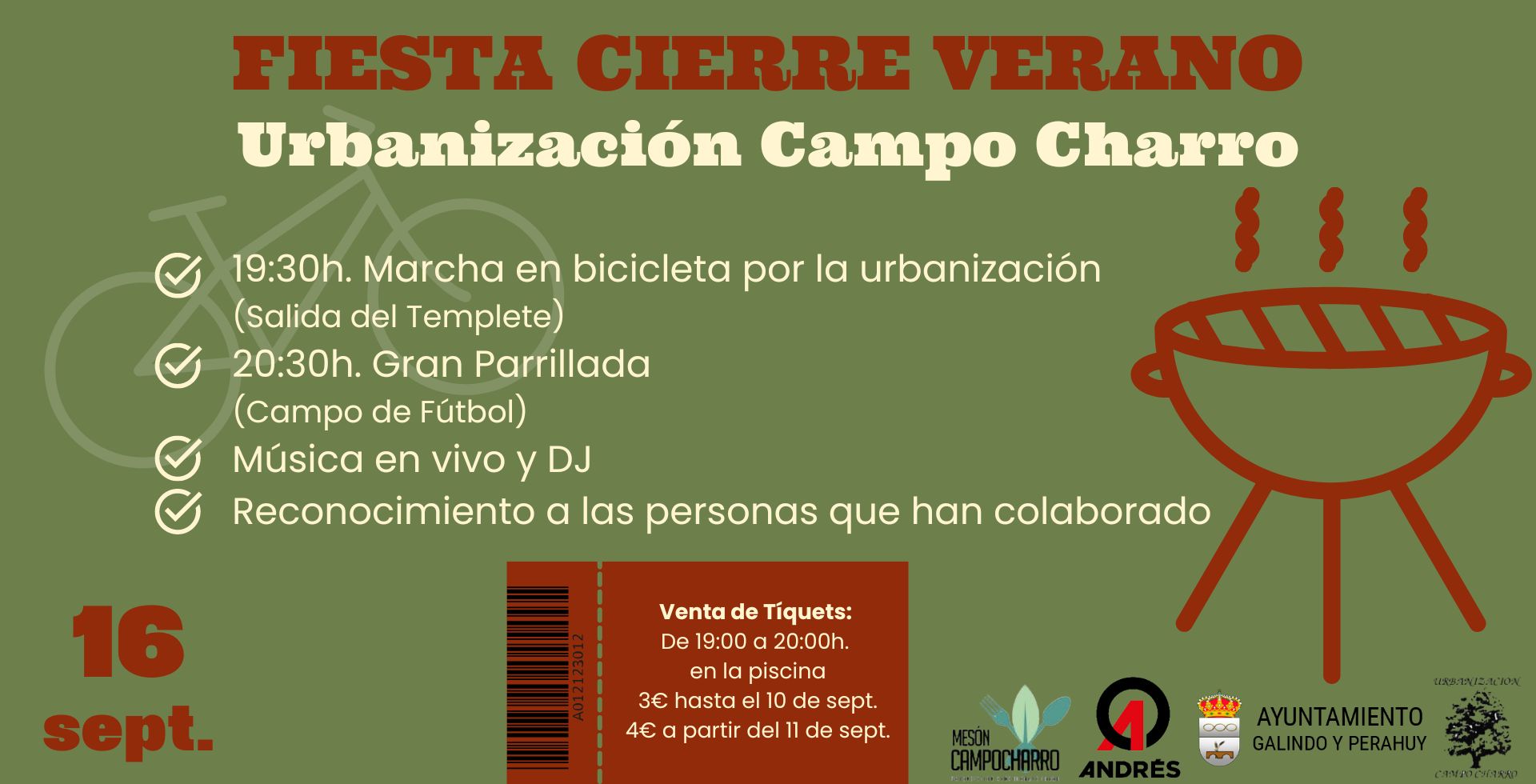 Participa en la Fiesta de Cierre de Verano de la Urbanización Campo Charro