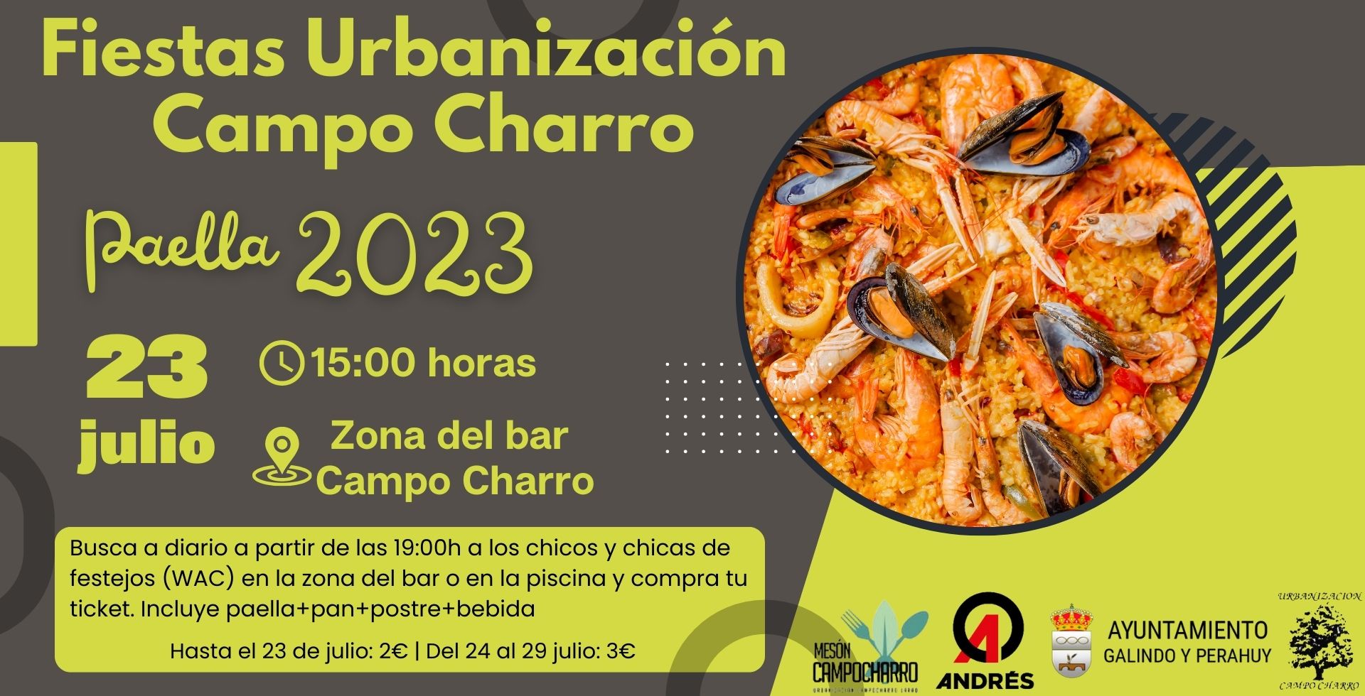 Acude a la Paella de las Fiestas de la Urbanización Campo Charro